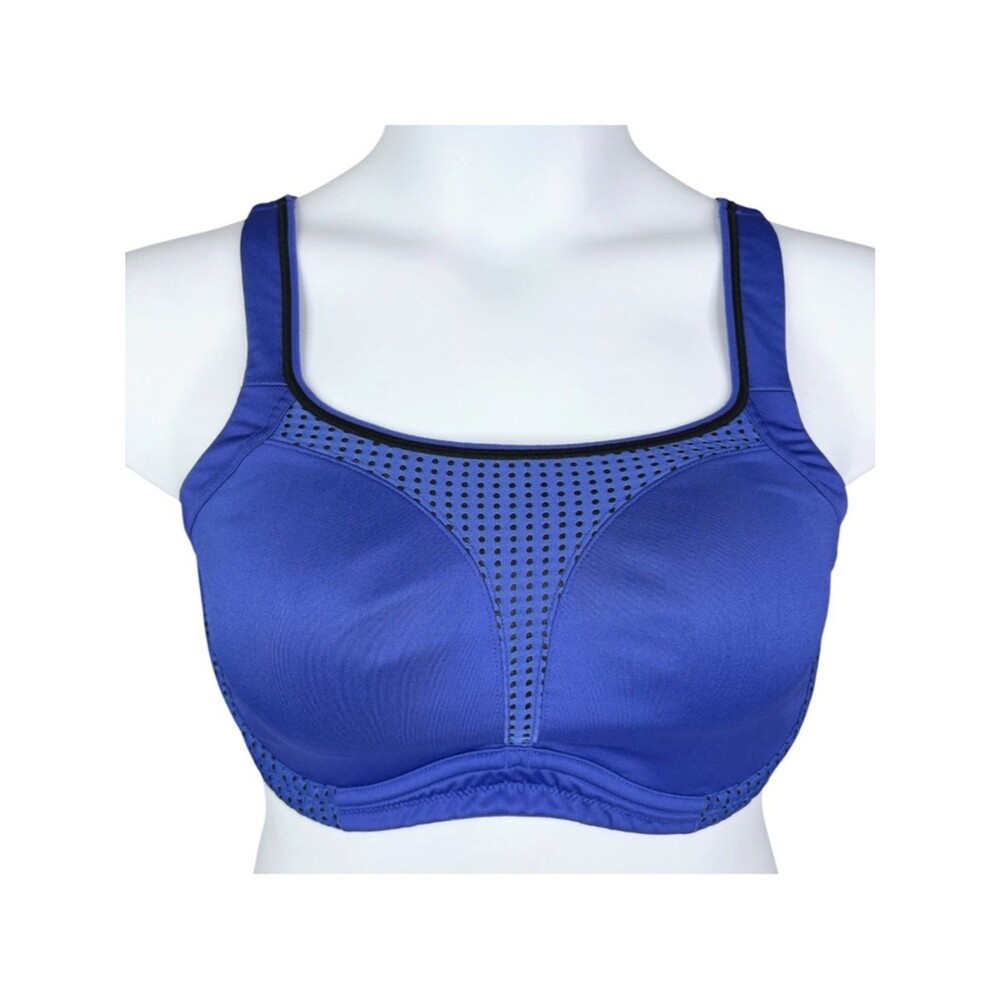Soma Sport Max Support Underwire Sports Bra sz 40D * Royal Blue & Black Workout